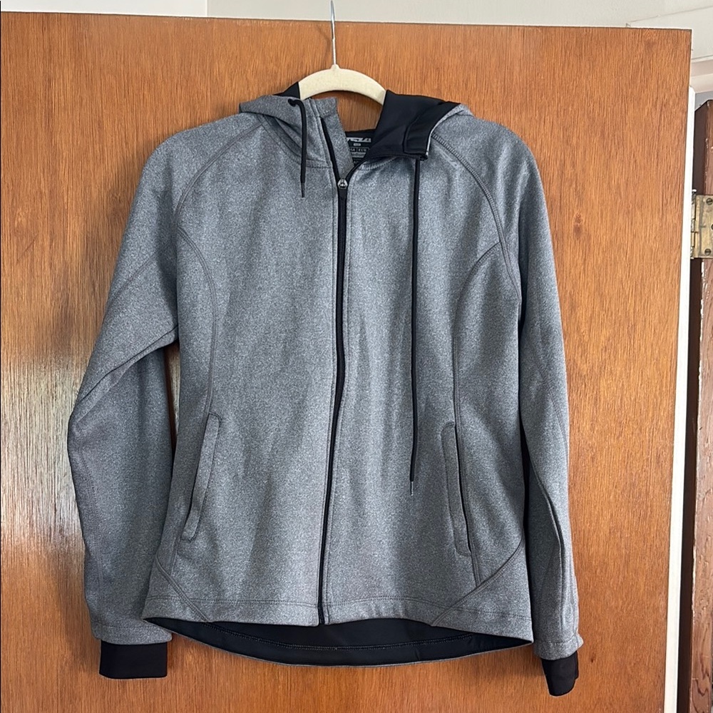 Gray Hooded zip up Jacket